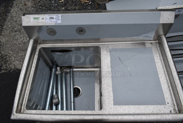 BRAND NEW SCRATCH AND DENT! Regency 600S1181818R Stainless Steel Commercial Single Bay Sink w/ Right Side Drain Board. Comes w/ Legs. - Image 4 of 5