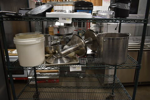 ALL ONE MONEY! Tier Lot of Various Items Including Metal Pans and Poly Bins