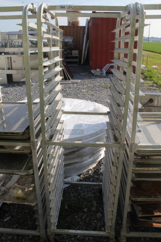 Metal Commercial Pan Transport Rack on Commercial Casters.
