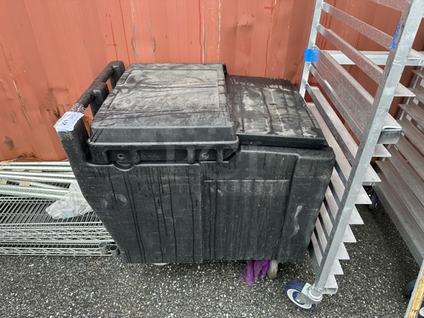 Poly Portable Ice Bin on Commercial Casters. 