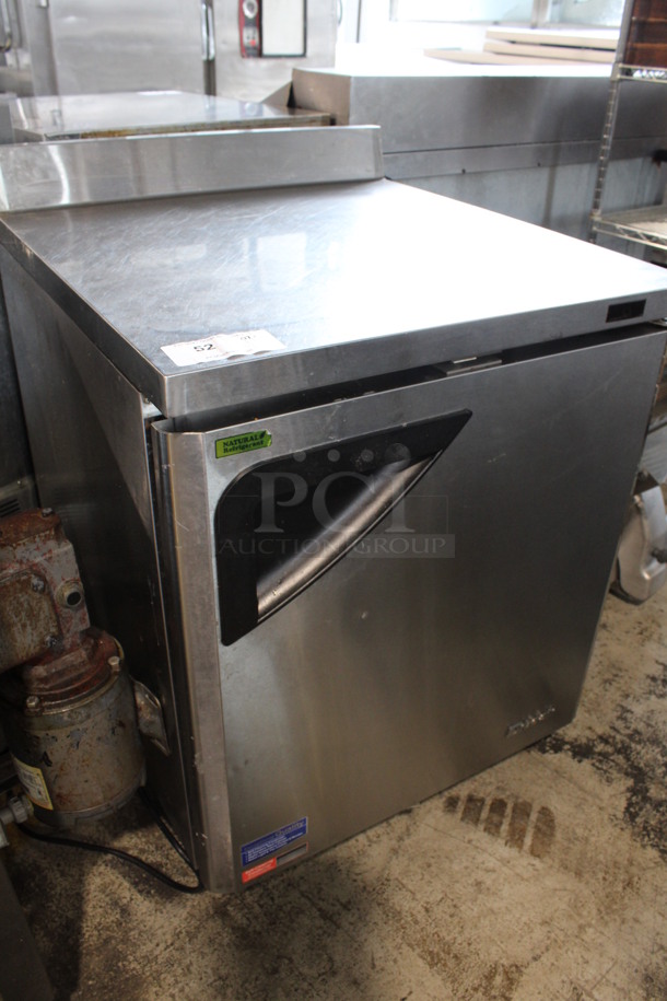 Turbo Air Model TWF-28SD-N Stainless Steel Commercial Single Door Work Top Freezer w/ Back Splash on Commercial Casters. 115 Volts, 1 Phase. 27.5x30x39. Tested and Working! - Image 2 of 6