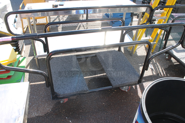 Black Metal Flat Cart on Commercial Casters. - Image 1 of 4