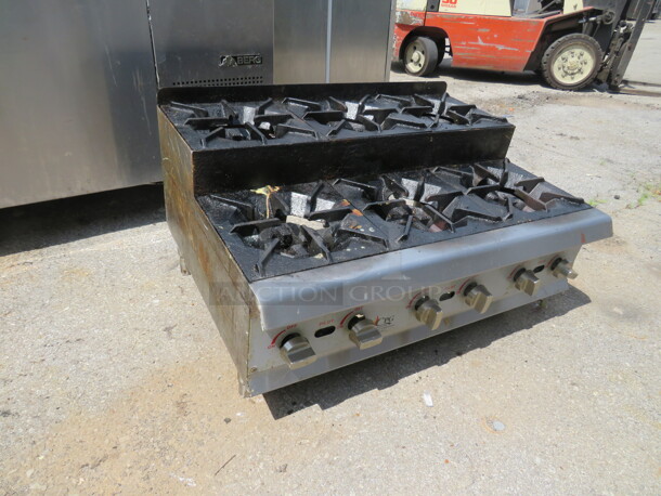 One CPG Natural Gas 6 Burner Table Top Range. Model# CK-HPSU636. 36X27X21 - Image 3 of 3