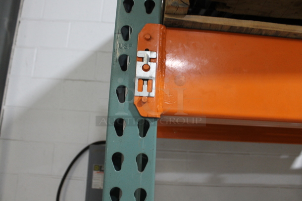 ALL ONE MONEY! Lot of Orange and Green Metal Pallet Racking. Does Not Include Contents. BUYER MUST REMOVE. - Image 4 of 4