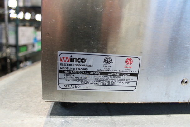 Winco FW-S500 Stainless Steel Commercial Countertop Food Warmer. 120 Volts, 1 Phase. Tested and Working! - Image 4 of 4