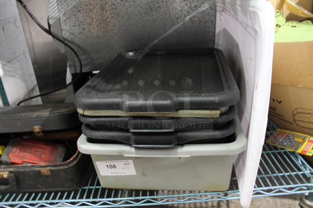 ALL ONE MONEY! Lot of 3 Poly Bins and 1 Lid - Image 1 of 2