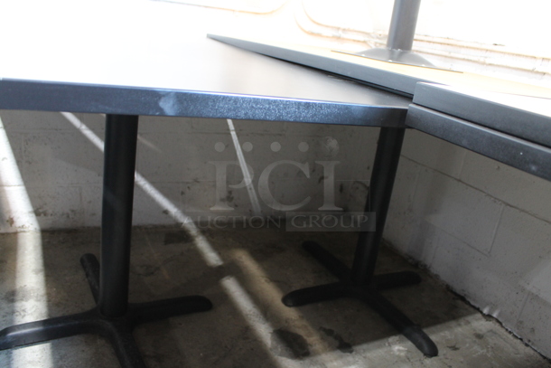 3 Black Dining Height Table on Black Metal Table Base. 3 Times Your Bid! - Image 4 of 5