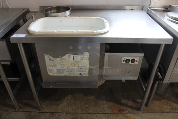Ayr-king Stainless Steel Commercial Breader / Blender / Sifter Station. 115 Volts, 1 Phase. 48x30x36. Tested and Powers On But Parts Do Not Move