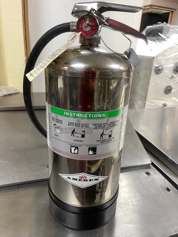 Nice! Amerex Commercial Wet Chemical Fire Extinguisher Class 2-A NSF Stainless Steel Great for Restaurants