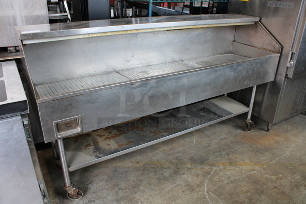 Stainless Steel Commercial Electric Powered Steam Table w/ Under Shelf on Commercial Casters. 250 Volts, 3 Phase. 60.5x24x48