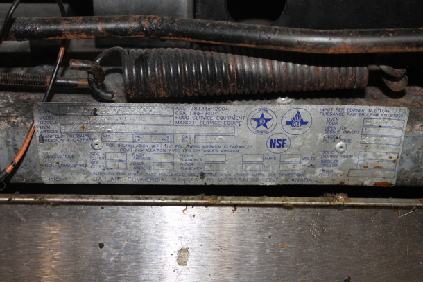 Garland M47R Stainless Steel Commercial Natural Gas Powered Flat Top Griddle w/ Oven, Over Shelf and Back Splash. - Image 9 of 9