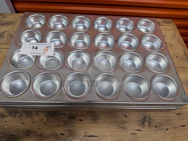 New! Choice 24 Cup 3.5 oz. Non-Stick Carbon Steel Muffin / Cupcake Pan - 21 inch  x 15 inch NSF - Image 4 of 6