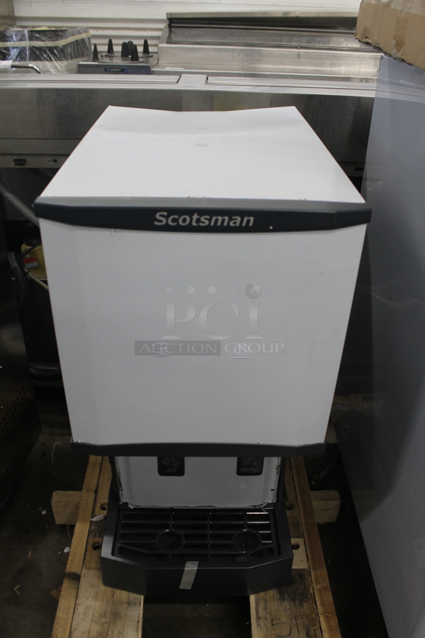 BRAND NEW SCRATCH AND DENT! 2023 Scotsman HID312A-1 Meridian Countertop Air Cooled Ice Machine and Water Dispenser - 12 lb. Bin Storage. 115 Volt 