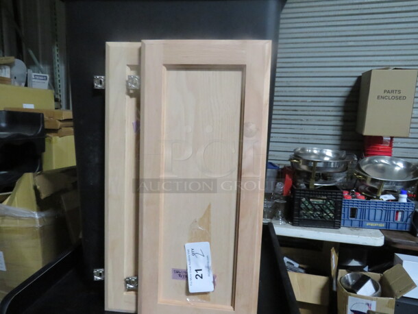 Wooden Cabinet Door. 2XBID. 10X23