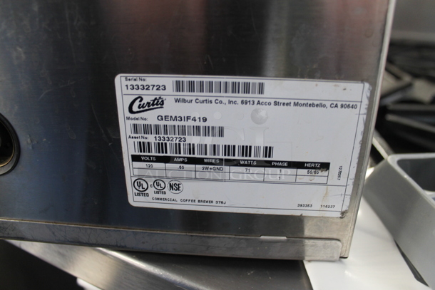 2 Curtis GEM3IF419 Sattelite Servers on 2Curtis GEM5IF Stainless Steel Commercial Countertop Satellite Server Stands. 120 Volts, 1 Phase. 2 Times Your Bid! - Image 5 of 6
