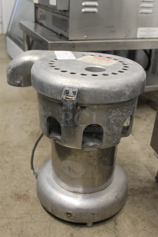 Ruby 2590 Stainless Steel Commercial Countertop Electric Citrus Juicer. Tested and Powers On But Parts Do Not Move
