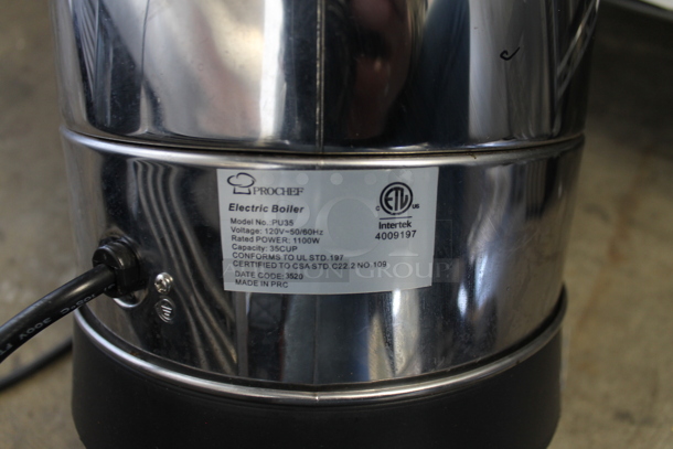 Prochef PU35 Stainless Steel Electric Boiler. 120 Volts, 1 Phase.  - Image 5 of 5