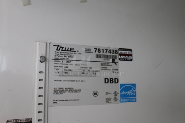 2013 True T-23F ENERGY STAR Stainless Steel Commercial Single Door Reach In Freezer w/ Poly Coated Racks on Commercial Casters. 115 Volts, 1 Phase. Tested and Powers On But Does Not Get Cold - Image 6 of 7