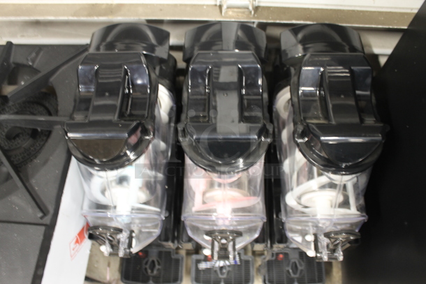 LIKE NEW! Carnival King Aurora 3 Commercial Stainless Steel Electric Countertop Triple Bowl Frozen Beverage Dispenser. 120V. Tested And Working!  - Image 2 of 12