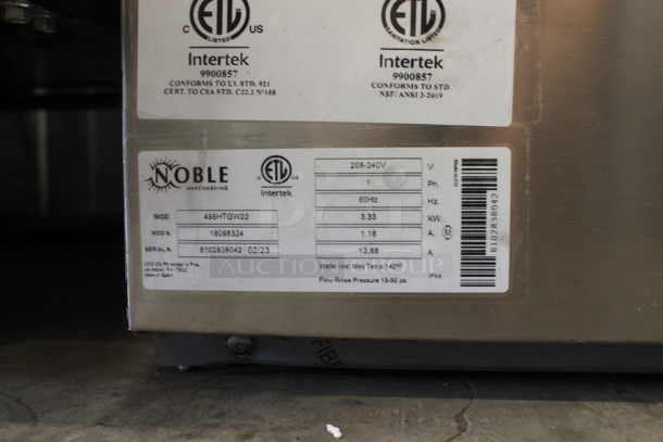 BRAND NEW SCRATCH AND DENT! 2023 Noble 495HTGW22 Stainless Steel Commercial Undercounter Glass Washer. 208-240 Volts, 1 Phase. - Image 2 of 7
