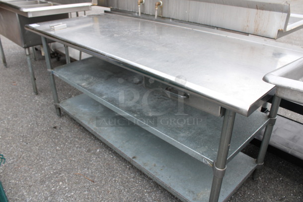Stainless Steel Commercial Table w/ Vegetable Slicer Mount, Drawer and 2 Metal Undershelves. 72x30x34 - Image 4 of 5