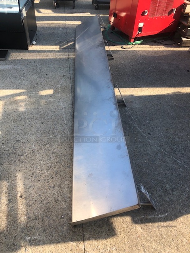 One Stainless Steel Wall Mount Shelf. 125X16