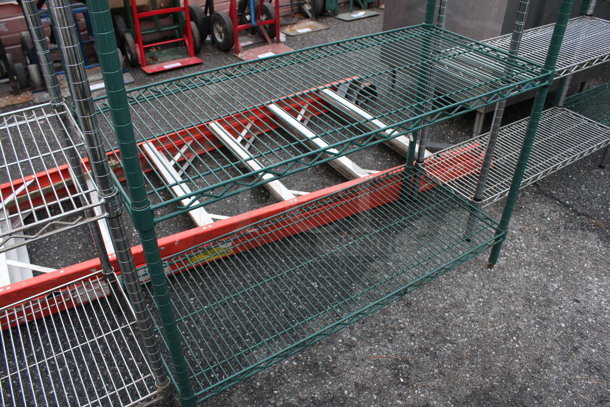 Metro Green Finish 4 Tier Shelving Unit. BUYER MUST DISMANTLE. PCI CANNOT DISMANTLE FOR SHIPPING. PLEASE CONSIDER FREIGHT CHARGES. 42x18x63 - Image 3 of 3