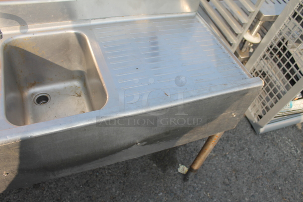 Commercial Stainless Steel 4 Bay Sink With Left And Right Drain Boards And Faucet On Galvanized Legs. - Image 5 of 9
