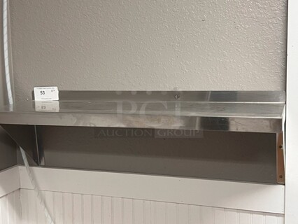 Stainless Steel Wall Mount Shelf
3'x1'

Location: Drive-Thru