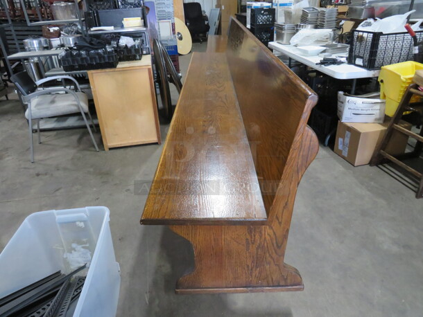 One Solid Wood Single Sided Booth. 132X24X35 - Image 2 of 2