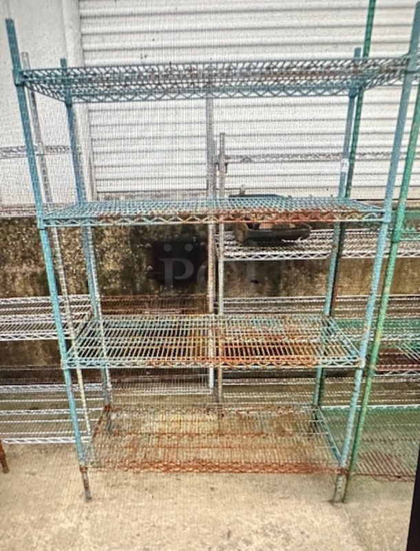 One Green Coated Metro Shelf With 4 Shelves. 48X24X74 - Image 1 of 1