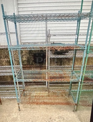 One Green Coated Metro Shelf With 4 Shelves. 48X24X74