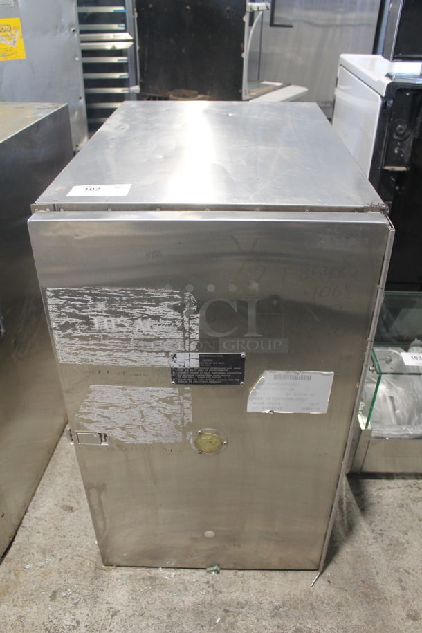 Stainless Steel Commercial Single Door Cooler or Freezer w/ 5 Metal Drawers. 115/200 Volts, 1 Phase.