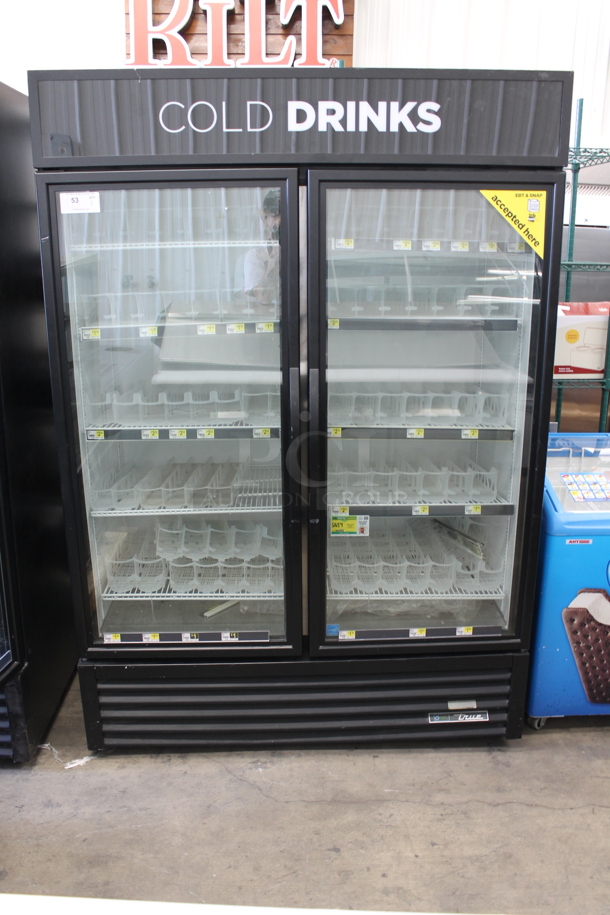 2016 True GDM-49-HC-TSL01 ENERGY STAR Metal Commercial 3 Door Reach In Cooler Merchandiser w/ Poly Coated Racks and Drink Sliders. 115 Volts, 1 Phase. Tested and Working! - Image 1 of 5