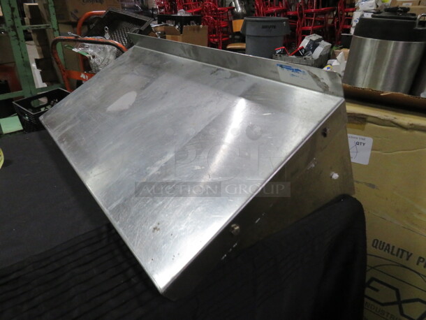 One Stainless Steel Wall Mount Shelf With 2 Brackets. 24X12X9 - Image 2 of 2