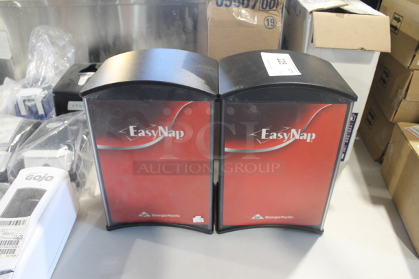 2 Georgia Pacific EasyNap Black and Clear Poly Napkin Dispensers. 2 Times Your Bid!