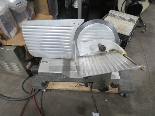 One WORKING General Deli Slicer. Missing Safety Plate.  Model# SM121. 115 Volt. 