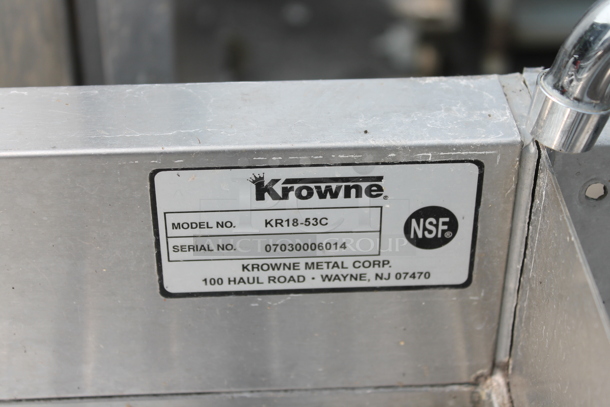 Krowne KR18-53C Stainless Steel Commercial 3 Bay Sink w/ Dual Drain Boards, Right Side Sink Bay and Speedwell.  - Image 5 of 6