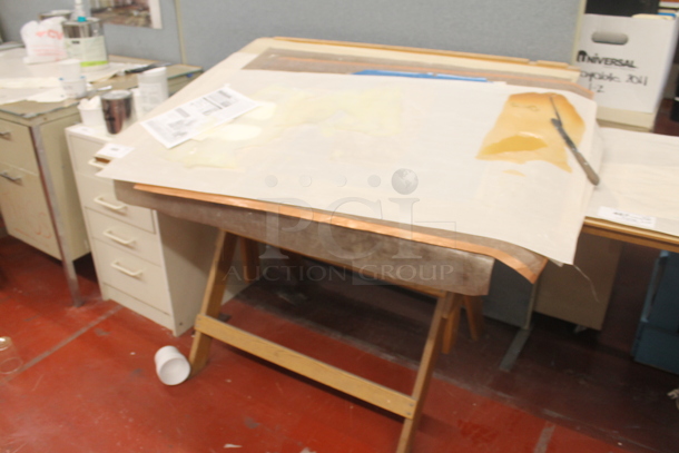 Wooden Sawhorse w/ Contents. - Image 3 of 3