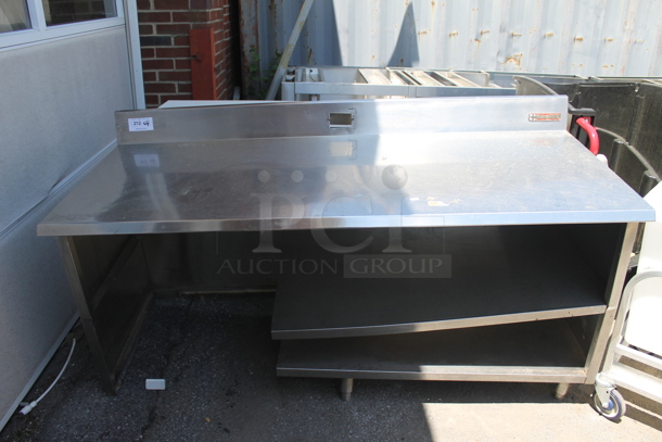 Star Metal Stainless Steel Table w/ Back Splash and 2 Under Shelves.