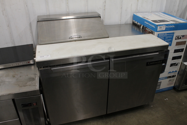2016 Continental DL48-8 Stainless Steel Commercial Sandwich Salad Prep Table Bain Marie Mega Top on Commercial Casters. 115 Volts, 1 Phase. Tested and Working!