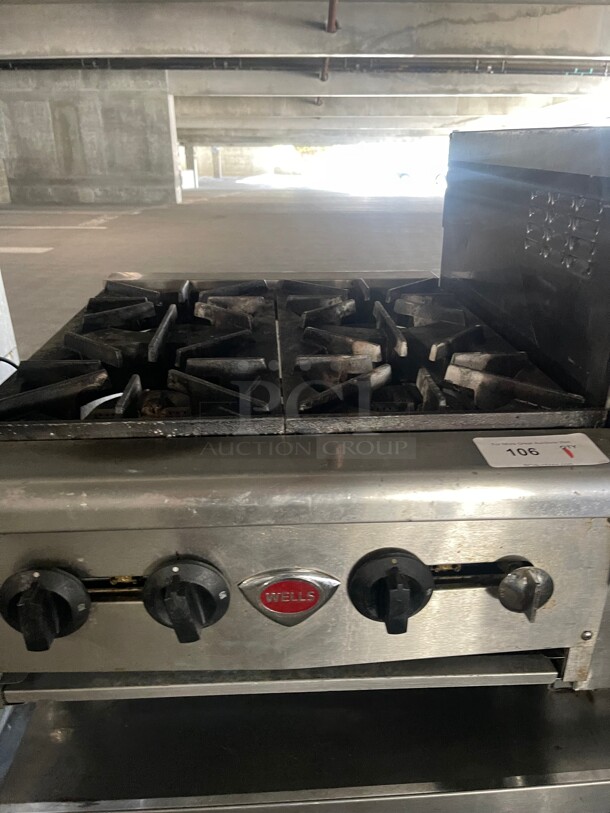 Working! Wells Commercial Counter Top 4 Burner Natural Gas NSF Tested and Working!  - Image 2 of 8