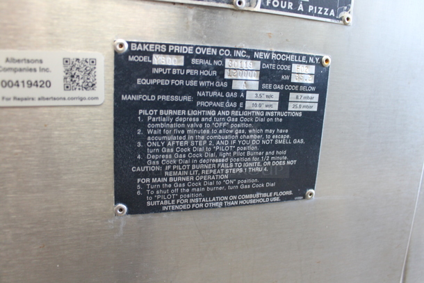 Bakers Pride Y800 Stainless Steel Commercial Natural Gas Powered Single Deck Pizza Oven. 120,000 BTU. - Image 8 of 12