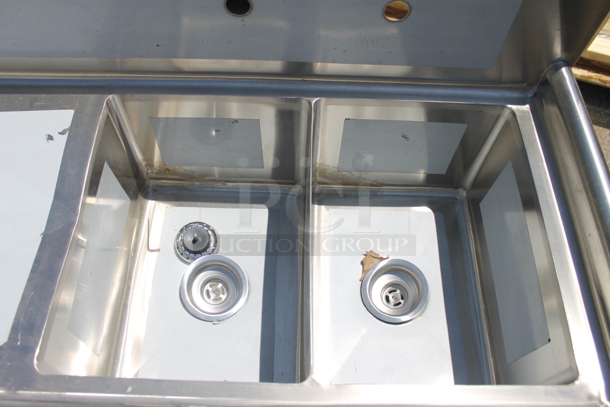 BRAND NEW SCRATCH AND DENT! KoolMore SB121610-16L3 Stainless Steel Commercial 2 Bay Sink w/ Left Side Drain Board. Bays 16x11.5. Drain Board 14x18 - Image 2 of 6