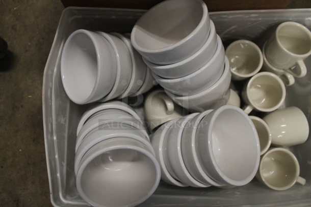 ALL ONE MONEY! Lot of 2 Boxes of Various Items Including White Bowls and Mugs - Image 2 of 5