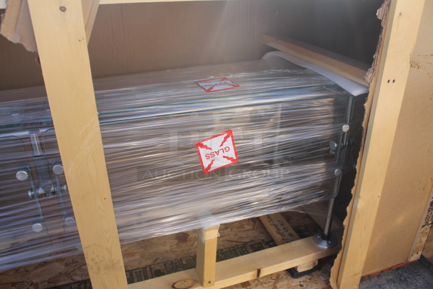 BRAND NEW! Metal and Glass Sneeze Guard. - Image 3 of 5