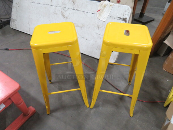 Yellow Metal Industrial Look Bar Stool. 2XBID - Image 1 of 1