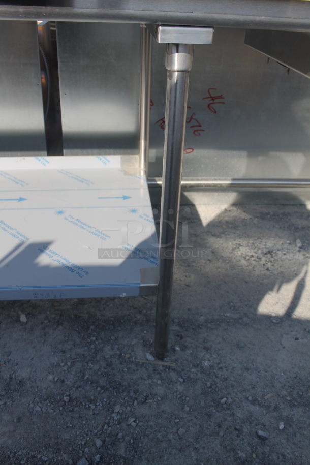 BRAND NEW! Stainless Steel Commercial Right Side Dirty Side Dish Table w/ Back Splash and Under Shelf. Bay 24x21.5 - Image 5 of 6