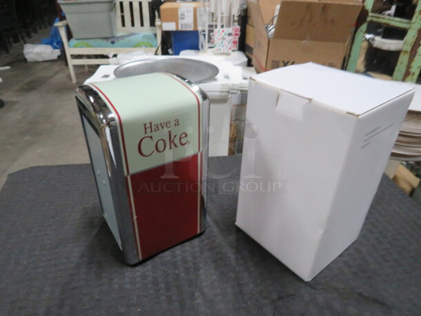 NEW Coca Cola Vintage Look Tabletop Metal Dual Sided Napkin Dispensers. 2XBID - Image 1 of 3