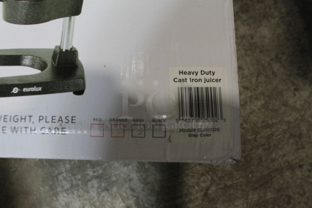 2 BRAND NEW IN BOX! Eurolux ELJ5002G Heavy Duty Cast Iron Juicer. 2 Times Your Bid! - Image 6 of 7